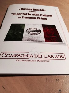 Il menù della serata