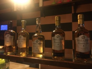Le bottiglie della serata