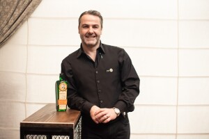 Philip Duff with a bottle of Old Duff Genever